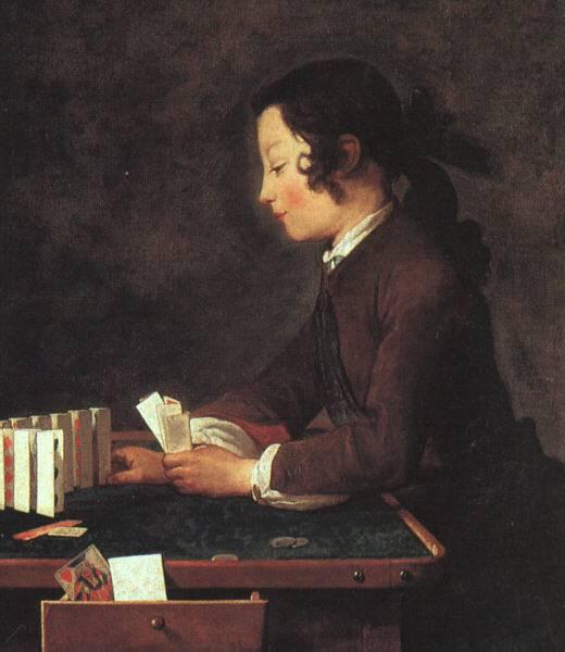 jean-Baptiste-Simeon Chardin The House of Cards France oil painting art